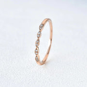 0.10CTW Round Brilliant Cut Half Eternity Thine Vintage Wedding Band Mapple Gems